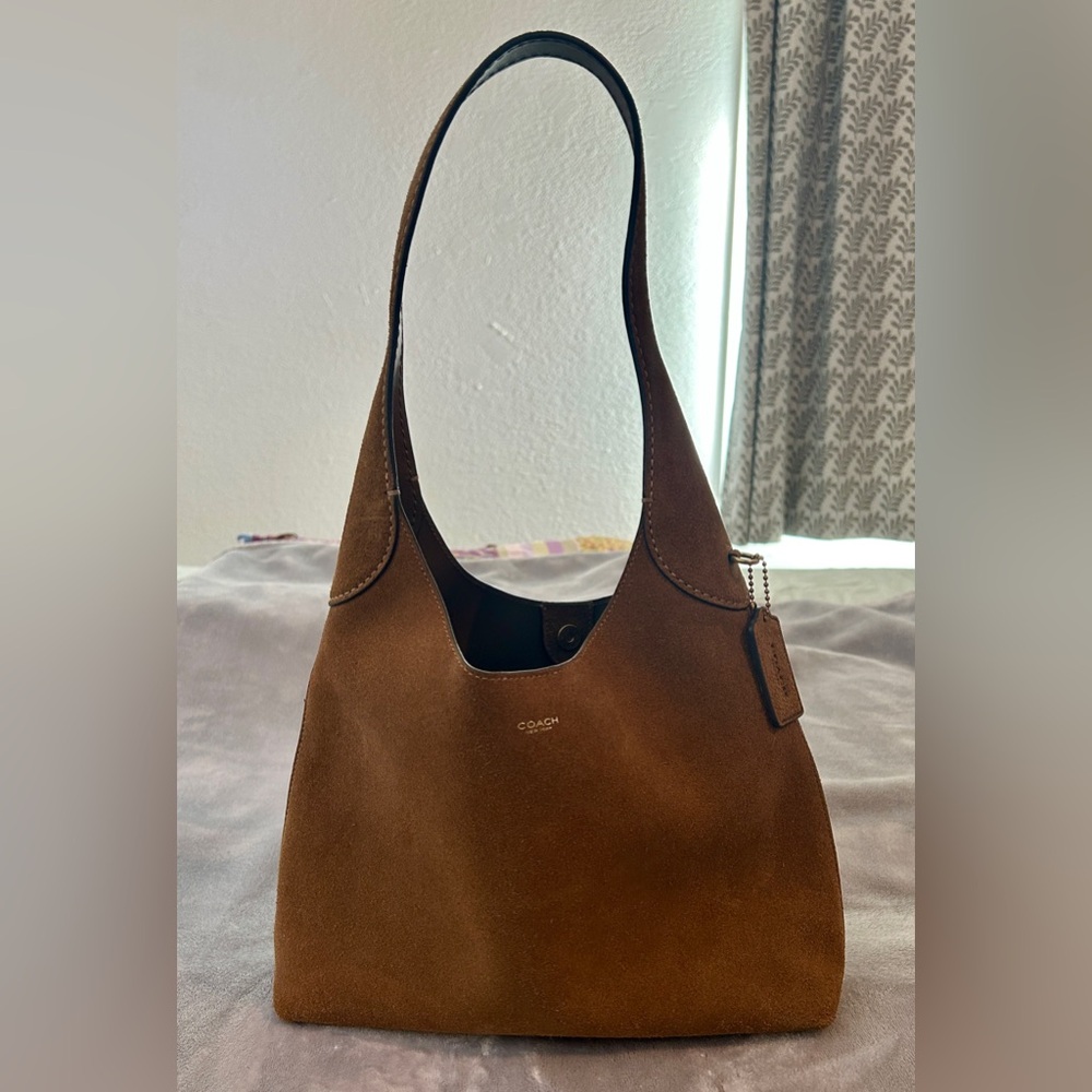 Coach Brooklyn 28 Tan Suede